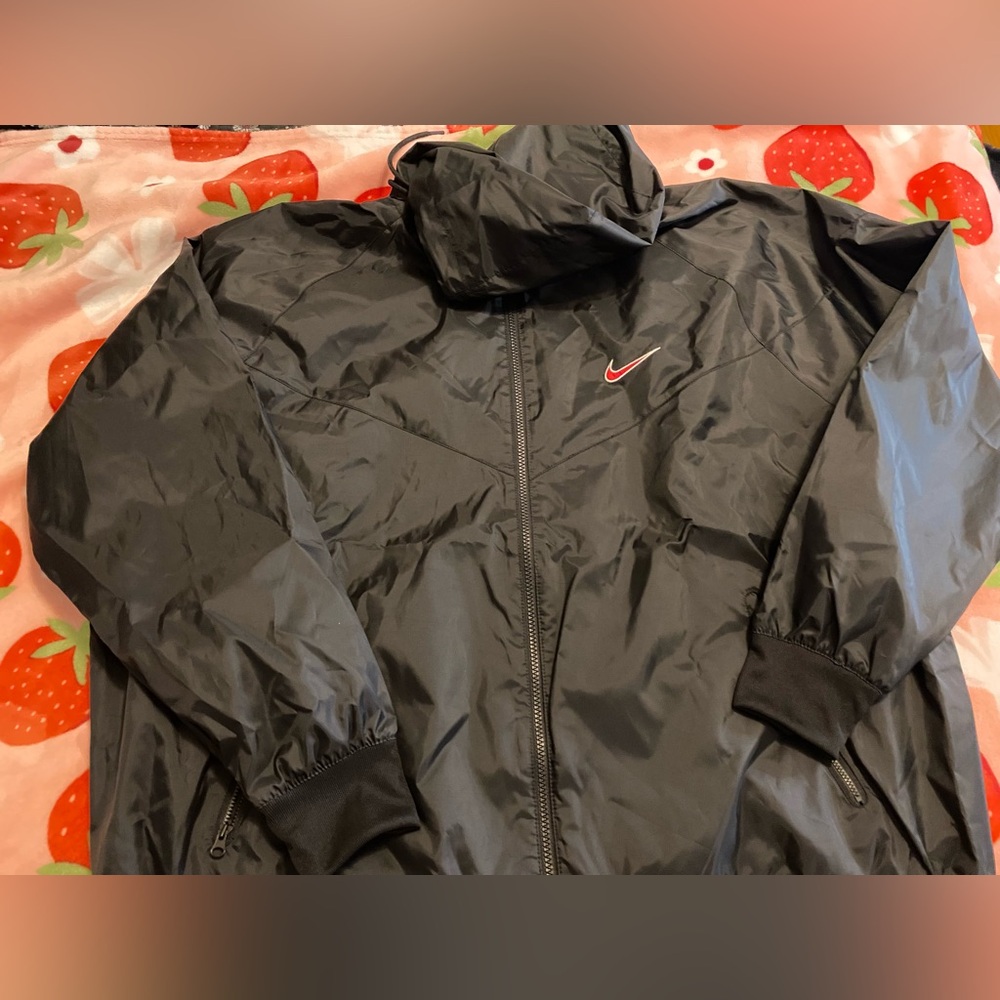 Nike Black and Red Windbreaker Jacket